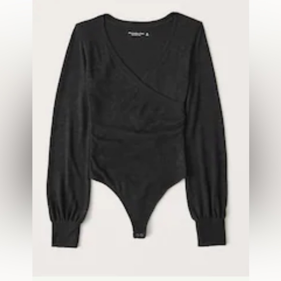 Abercrombie Women's Long-Sleeve Cozy Wrap Bodysuit - Picture 1 of 4